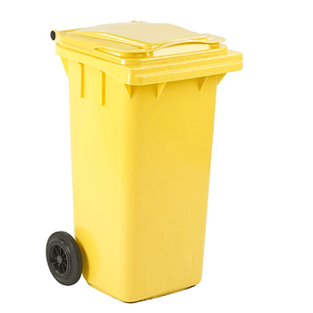 Contentor Hdpe C/Rodas E Tampa 120L Amarelo                 