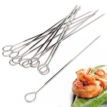 Conjunto De 6 Espetos Inox C/Argola 40Cm                    