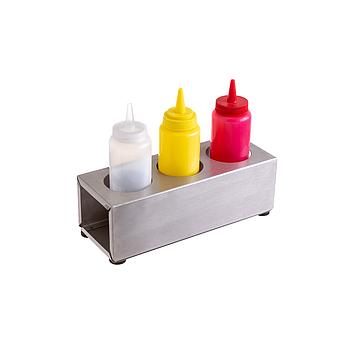 Suporte Inox P/Frascos Molhos Ø5,7Cm 23X8,5X8Cm             