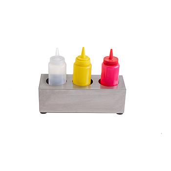 Suporte Inox P/Frascos Molhos Ø7,2Cm 28X10X8Cm              