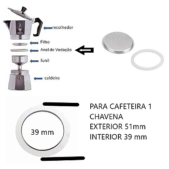 Borracha De Vedacao Filtro Cafeteria 2 Chav. Italiana Pz    