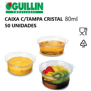 Caixa C/Tampa Olipack  80Ml  70X38Mm 50 Unid. Guillin       