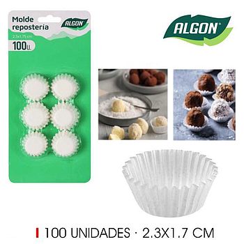 Forma Papel Trufas-Bombon 2.5X1.75Cm 100 Unid. Algon        