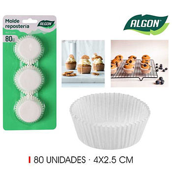 Forma Papel Madalenas 4X2.5Cm 80 Unid. Algon                