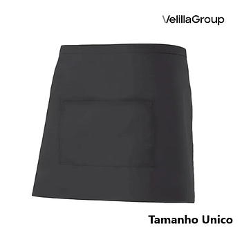 Avental Preto Curto Tira Ajustavel C/Bolso Tamanho Unico    