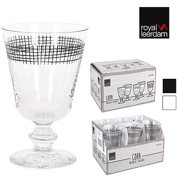 Set 6 Copos 3 Branco 3 Preto 28Cl Crossi  Royal Leerdam     