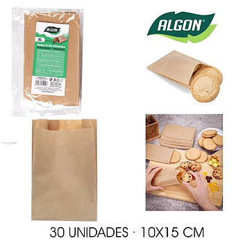 Saqueta Kraft 10X15Cm   30 Unidades  Algon                  