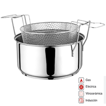Fritadeira Inox 18/10 P/ Indução 8L Ø29X15Cm                