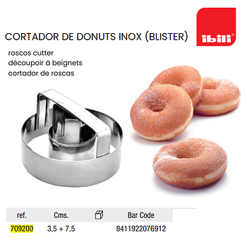 Cortador De Donuts Inox 3,5+7,5Cm  Ibili                    