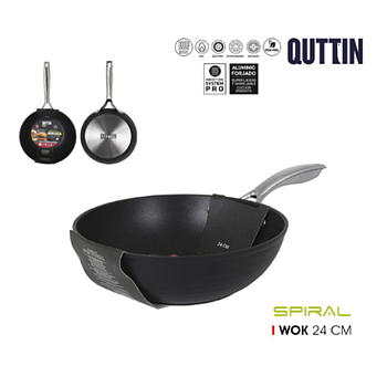 Wok 24Cm Aluminio Forgado Inducao Spiral Quttin             