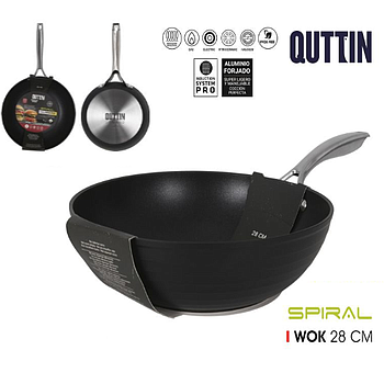 Wok 28Cm Aluminio Forgado Inducao Spiral Quttin             