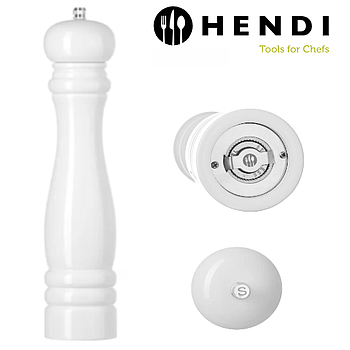 Moinho De Sal Ceramico Madeira Branco Ø60X(H)315Mm Hendi    