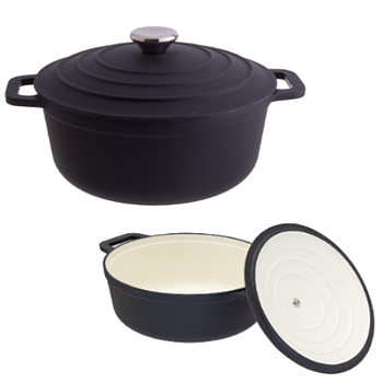 Caçarola Ferro Fundido Preto 4,2L Ø24X11,5Cm                