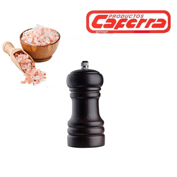 Moinho De Sal Madeira Castanha 12Cm Engrenagem Ceramica     