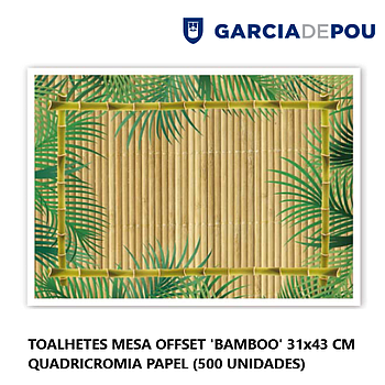 Toalhetes Mesa Papel Offset Bamboo 31X43Cm 500 Unid.        