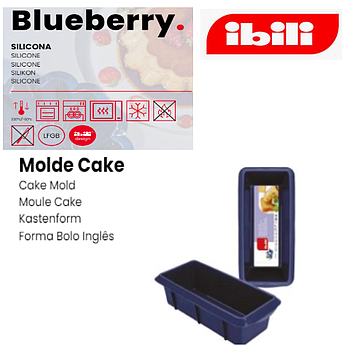 Forma Bolo Inglês Blueberry Silicone 30X10/6,8Cm 2.2Lt Ibili