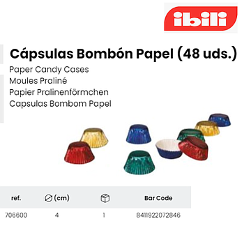 Capsula Bombon 4Cm (48 Pcs)  Ibili                          