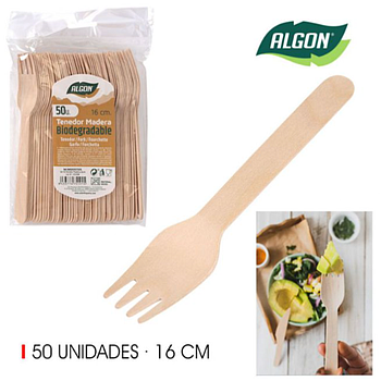 Garfo De Madeira 50 Unidades  16Cm Algon                    