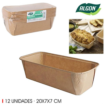 Molde Papel De Forno 20X7X7Cm  12 Unid. Algon               