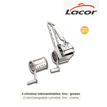 Ralador Inox 2 Cilindros Fino/Grosso 13,5X20X10Cm Lacor     