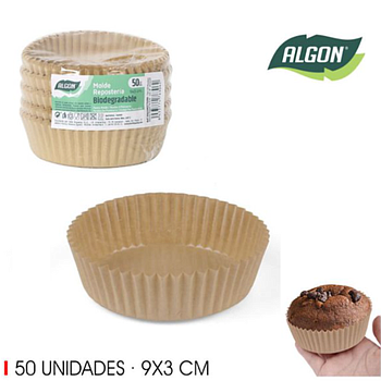 Forma De Papel Forno Redondo 50 Unidades  9X3Cm Algon       