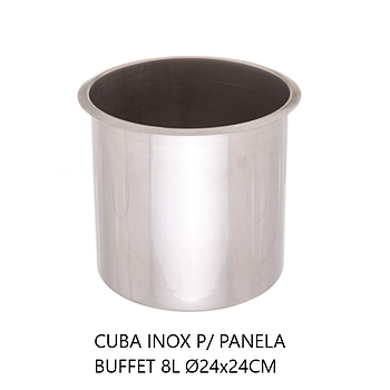 Cuba Inox P/ Panela Buffet 8L Ø24X24Cm                      