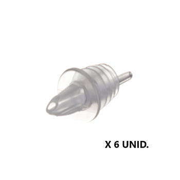 Vertedor P/ Garrafa Transparente 8,6Cm Pack De 6 Unid.      