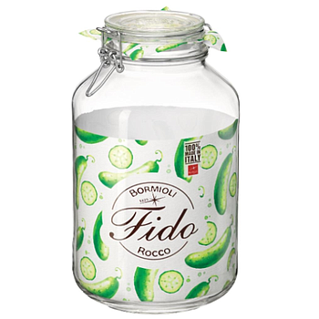 Frasco Fido Vidro Com Mola Transparente 4Lt Bormioli        