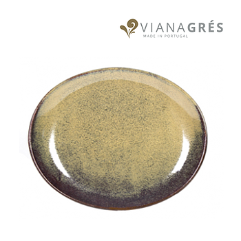 Prato Oval Grês Organic Castanho 29,5X25.5Cm Vianagres      