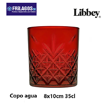 Copo Agua Hobstar 35Ccl Vermelho 8X10Cm Libbey              