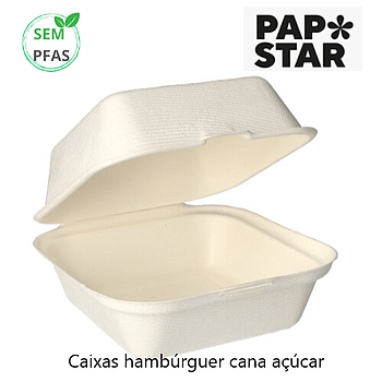 Caixa Hambúrguer Cana Açúcar 14X15X8Cm  25 Unid. Papstar    