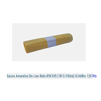 Saco P/Lixo Em Rolo Amarelo 85X105Cm C/10 Unid.120 Lts      