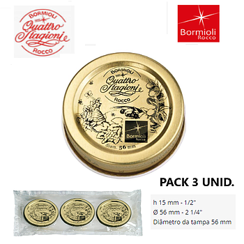 Pack 3 Unid. Tampas P/Frasco Quattro Stagione 56Mm  Bormioli