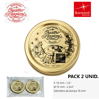 Pack 2 Unid. Tampas P/Frasco Quattro Stagione 70Mm  Bormioli