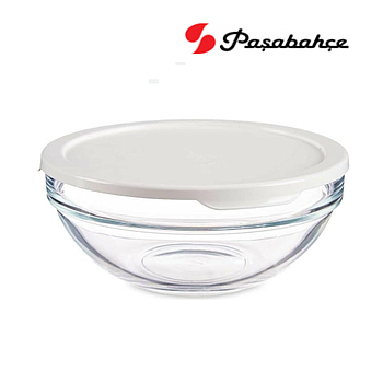 Saladeira Vidro Emp. 14X6Cm 53553 C/Tampa Branca Pasabhace  