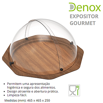 Expositor Gourmet Imitação Madeira 465X465X250Mm Denox      