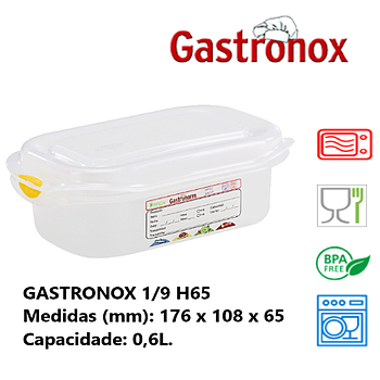 Caixa Gastronorm 1/9  0,6Lt 12340 176X108X65Mm Denox        