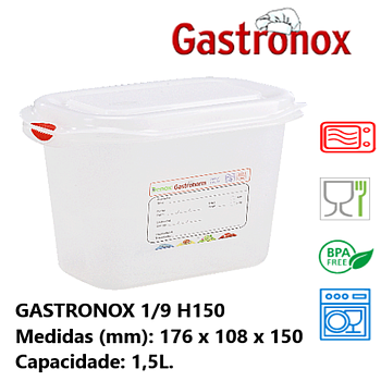 Caixa Gastronorm 1/9 1,5Lt 12360 176X108X150Mm Denox        
