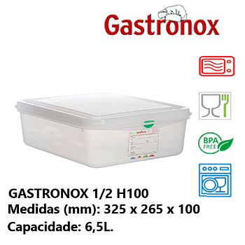 Caixa Gastronorm 1/2  6.5Lt 12470 325X265X100Mm Denox       