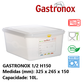 Caixa Gastronorm 1/2 10Lt 12480 325X265X150Mm Denox         