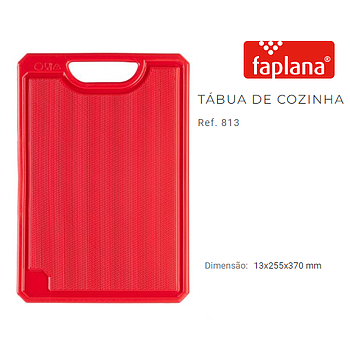 Tabua Cozinha 255X370X13Mm Vermelha Ref.813 Faplana         