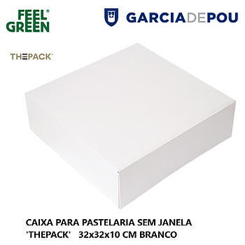 Caixa Para Pastelaria Sem Janela Branca 32X32X10Cm 50 Unid. 