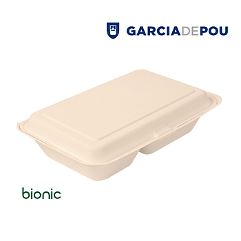 Caixas 2 Compart. Bionic 940Ml 25,5X16,5X7Cm 50 Unid.       