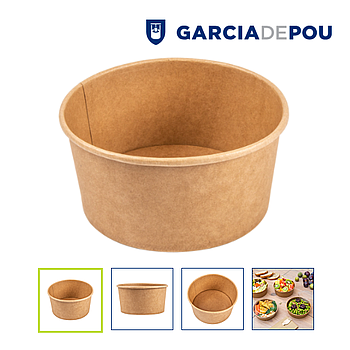 Potes Saladeiras 1000Ml Ø15/12,9X8Cm Kraft 50 Unid.         