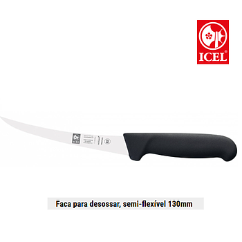 Faca Para Desossar, Semi-Flexível 130Mm Cabo Preto Icel     