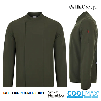 Jaleca Cozinha Microfibra Ml Verde Oliva Tam-Xl             