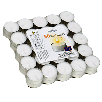Pacote 50 Unid. Velas Brancas 12G S/Aroma 3,5/4Horas        