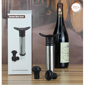 Bomba De Vácuo Para Garrafa De Vinho C/2 Rolhas             