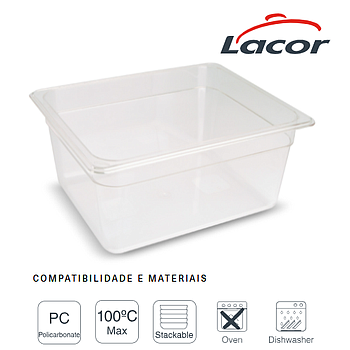 Conteiner Policarbonato Gn 1/2 265X325X200Mm 11,6Lt Lacor   