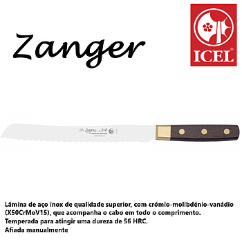 Faca Para Pão 20Cm Inox  (X50Crmov15) Zanger  Icel          
